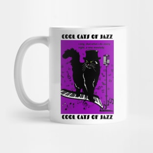 Cool Cats of Jazz-black cat Mug